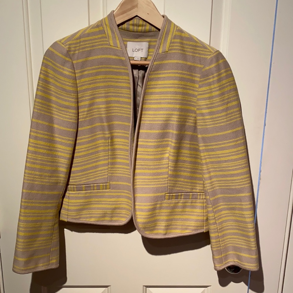 Loft striped cotton blend jacket